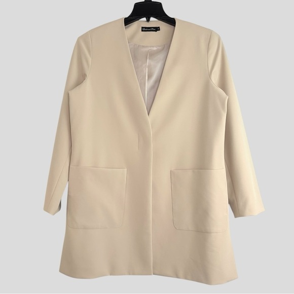 Estelle and Finn NY Women’s Size 10 Beige Blazer Quiet Luxury Scandi Minimalist - Picture 7 of 14